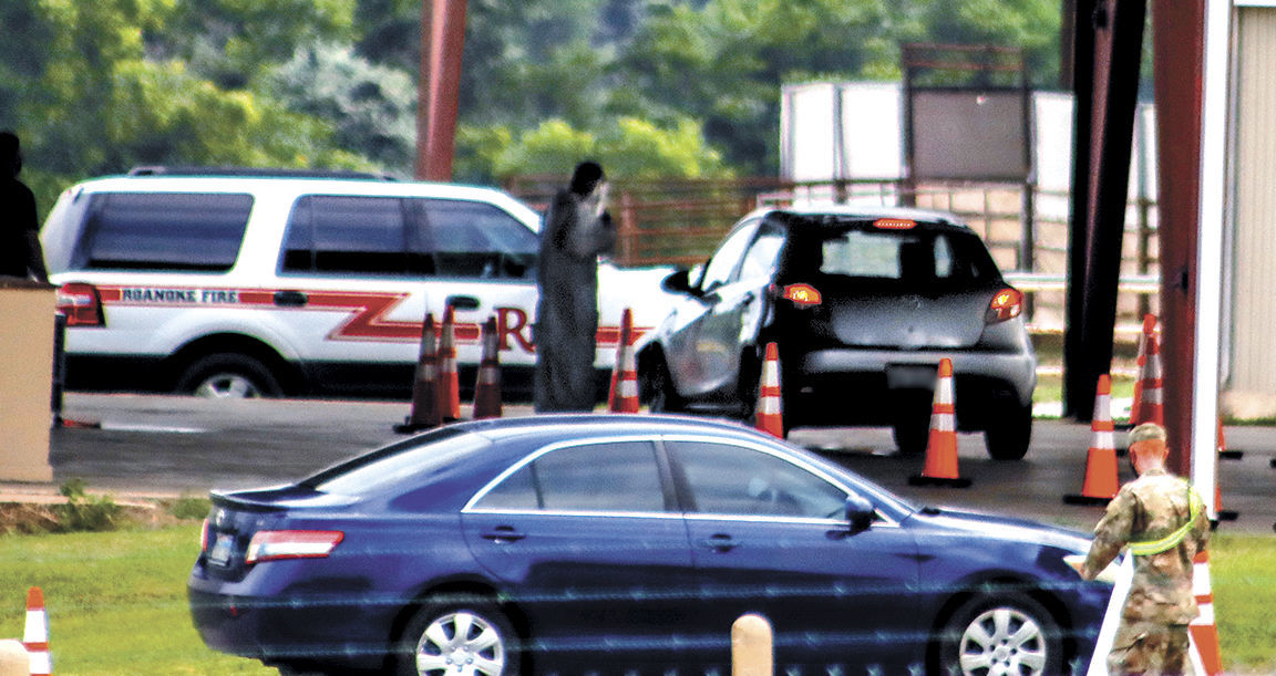Drive-thru testing being conducted